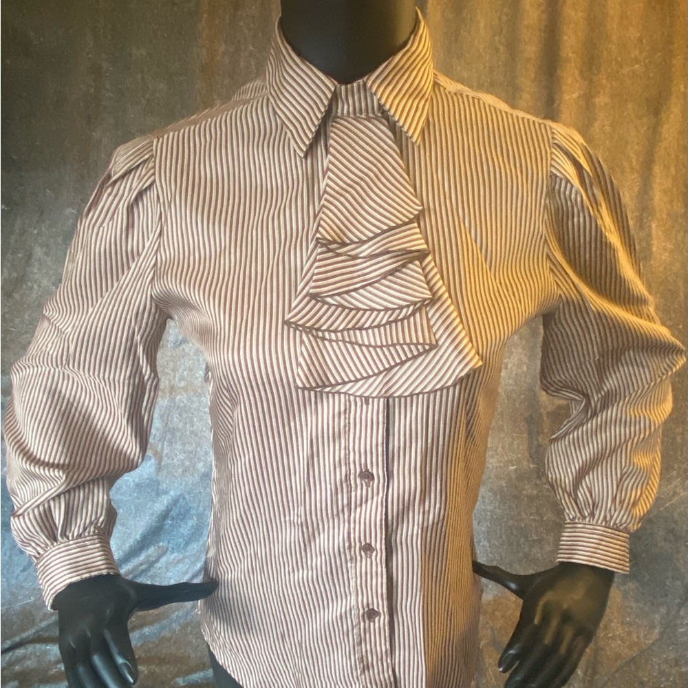 JH Petites Stripped Button Down Shirt